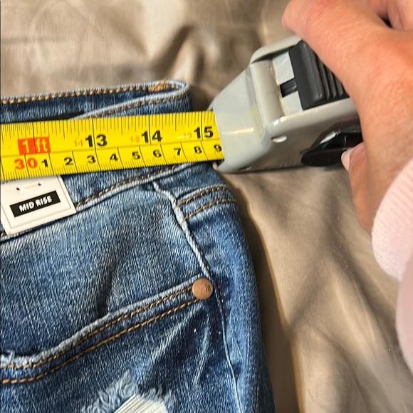 Judy Blue Medium Blue Distressed Ankle Jeans - Picture 11 of 11